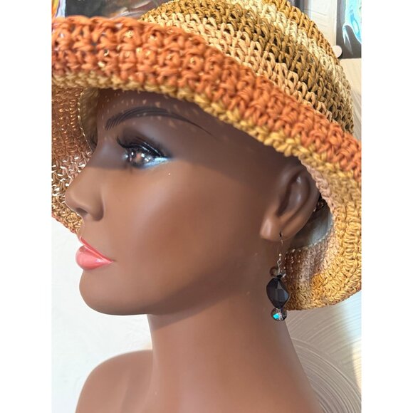 Black Faceted Dangle Earrings - Picture 5 of 5